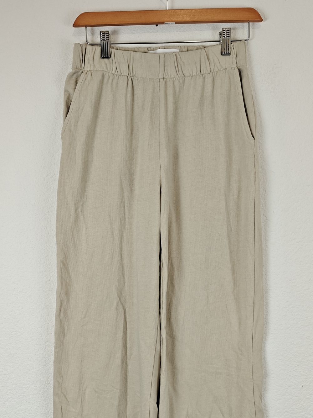 Talentless French Terry Lounge Pants Bone Minimal Cozy Wide Leg Cotton Sz Small - Picture 6 of 13